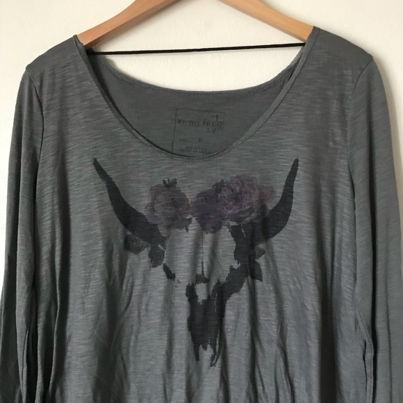 We The Free People Cow Skull Split Back Top - Picture 5 of 8